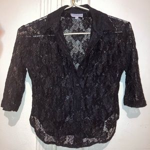 Lace Long Sleeve Top . ( Rampage NYC )